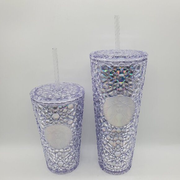 Starbucks Iridescent Gem Gemstone 16 OZ & 24 Oz Tumbler Cold Cup Set 2024 - Picture 1 of 4
